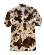 Soft Cowhide Fur Long Coat For Unisex (1)