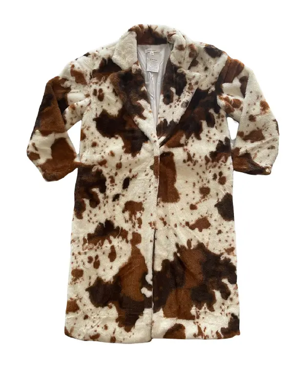Soft Cowhide Fur Long Coat For Unisex (1)