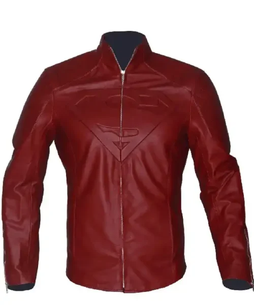 Superman Smallville Maroon Leather Jacket