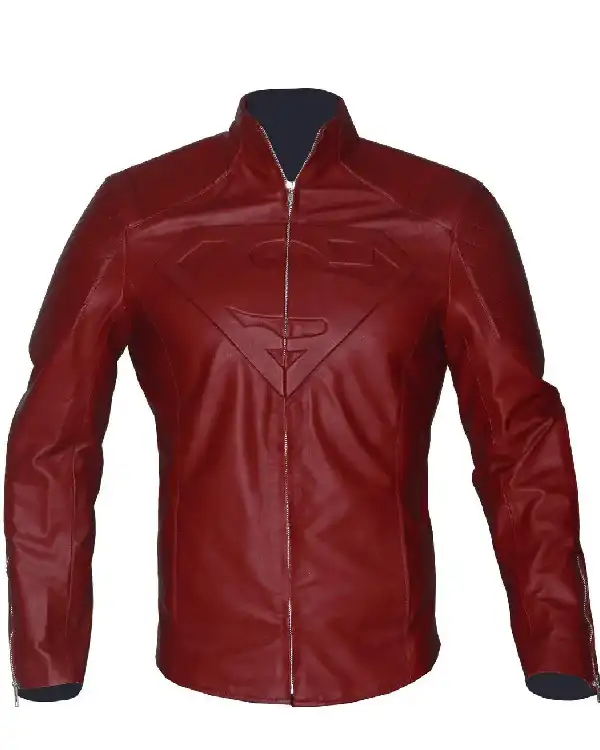 Superman Smallville Maroon Leather Jacket