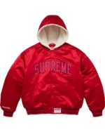 Supreme _Mitchell & Ness Lined Hooded Satin Varsity Jacket