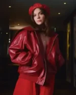 Synnove Karlsen Fletcher UK Fabric Magazine Lay-Flat Collar Glossy Red Oversized