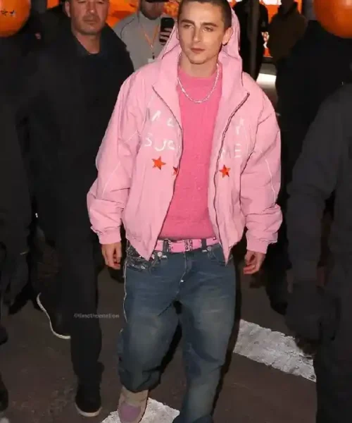 Timothée Chalamet Pink Marty Supreme Jacket