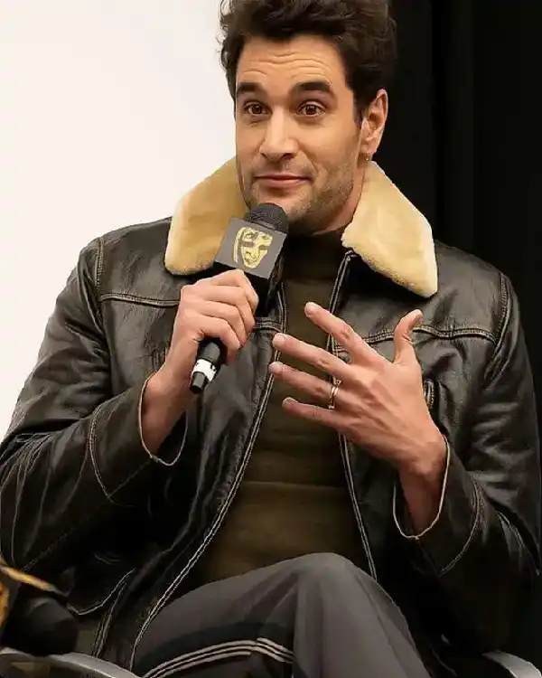Tom Bateman Hedda BAFTA Shearling Leather Jacket