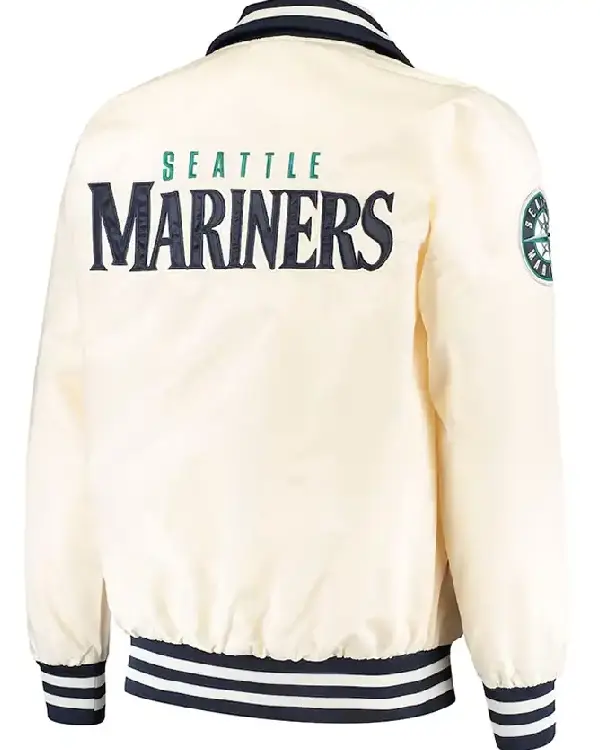 Unisex Seattle Mariners The Captain II Zip Up Cream Starter Varsity Jacket