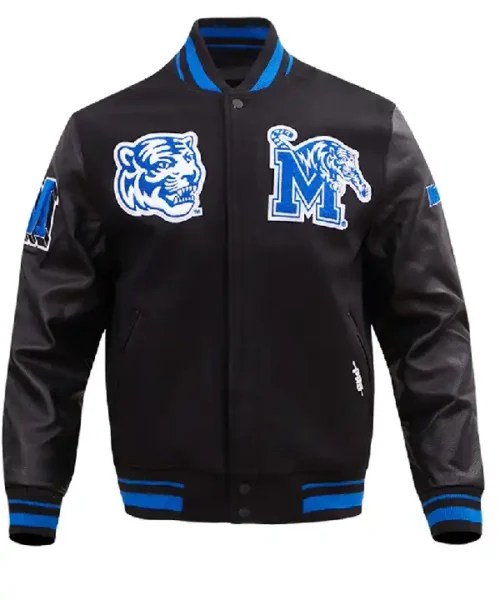 University of Memphis Classic Black Wool Varsity Jacket