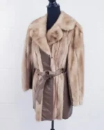 Vintage 1970s Beige Mink Fur Coat