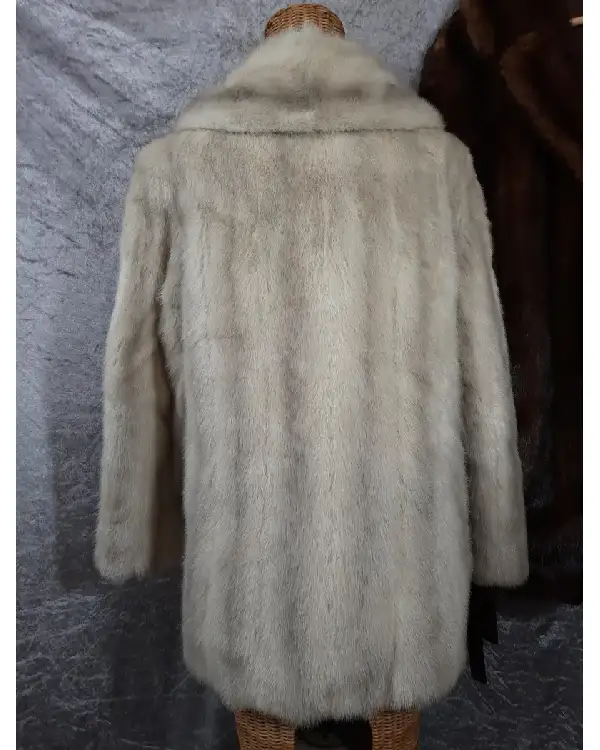 Vintage Grey Mink Fur Coat back
