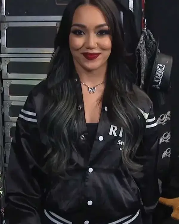 WWE Roxanne Perez Satin Varsity Jacket
