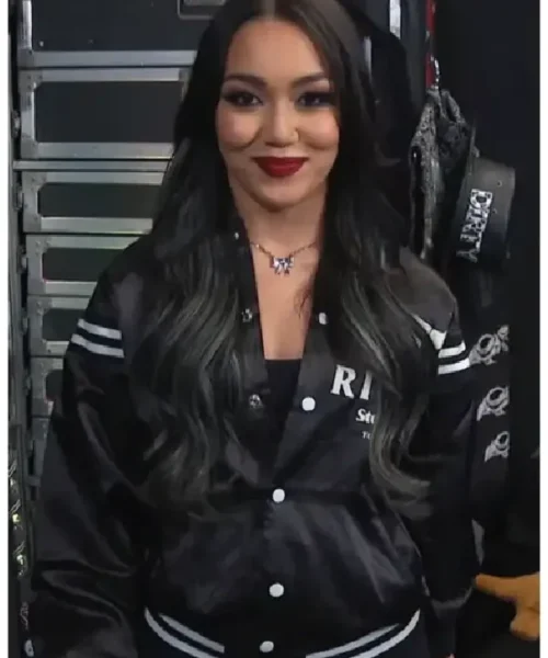 WWE Roxanne Perez Satin Varsity Jacket