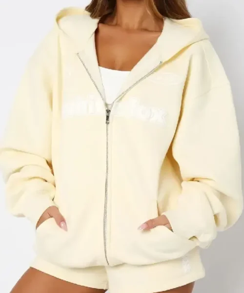 White Fox Ready To Go Zip Hoodie