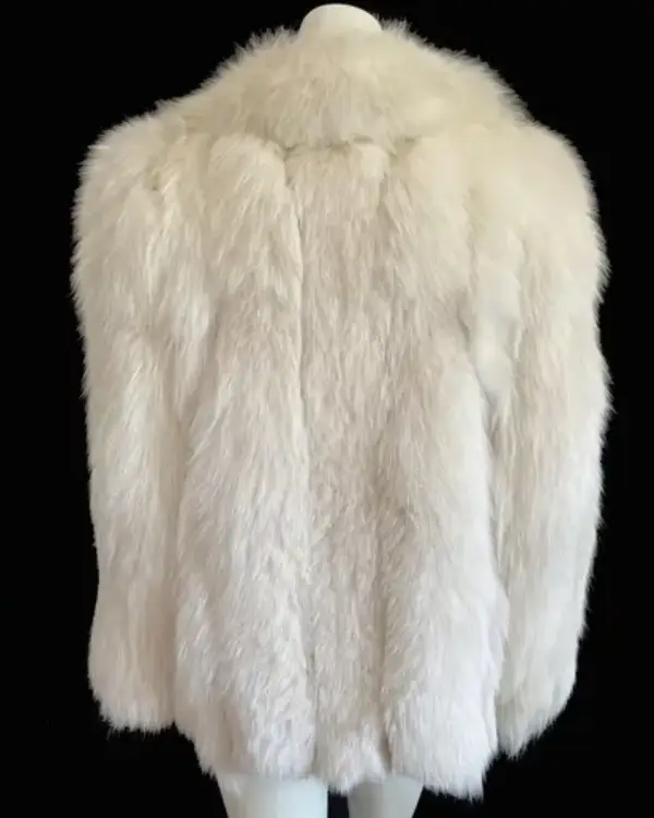 White Mink Fur Winter Jacket back