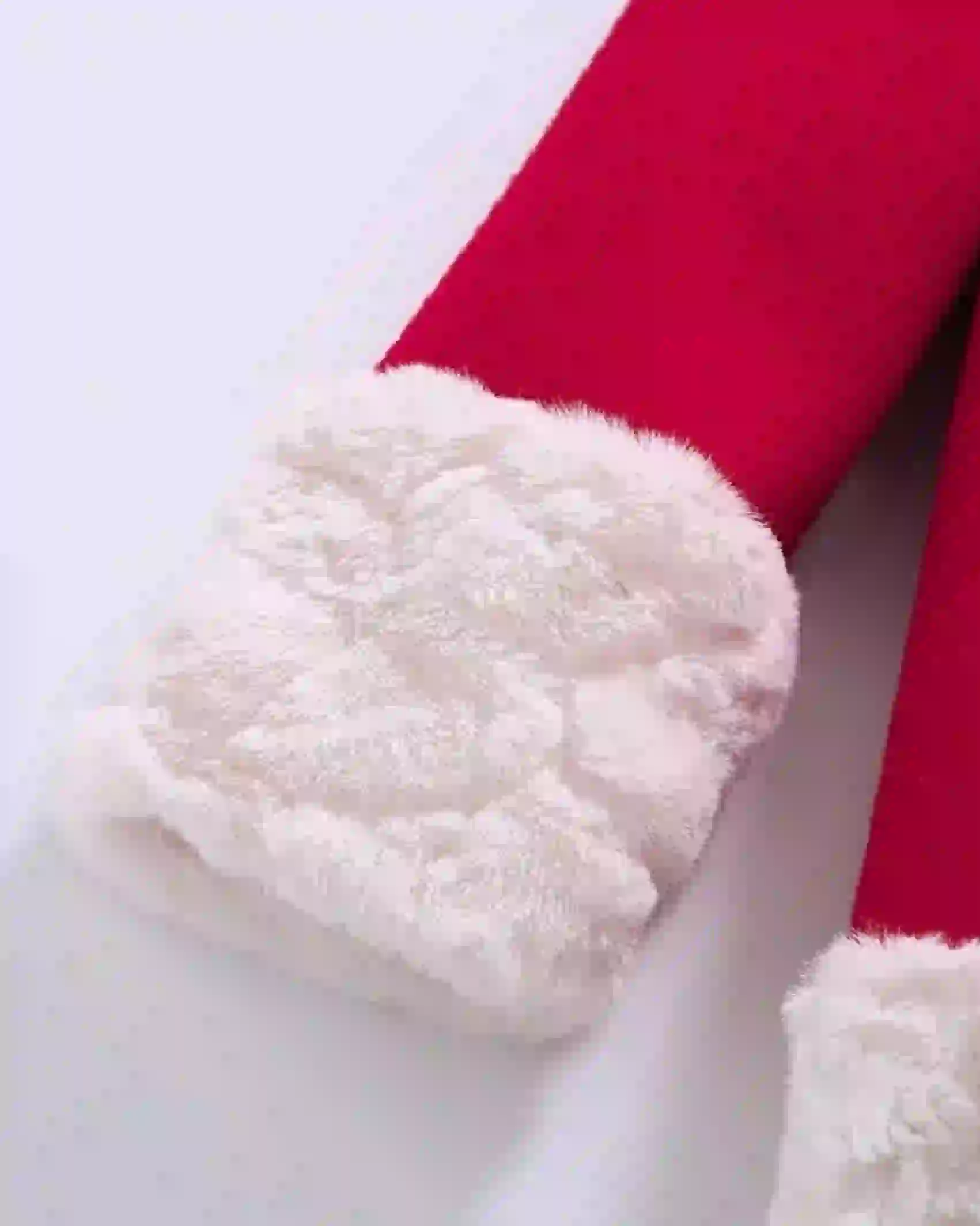 Winter Christmas Fashion Faux Fur Collar Red Overcoat Outfit Holiday Party Coat Sleeves