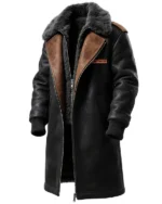 Winter Essential Longline Aviator Jacket with Detachable Fur Collar