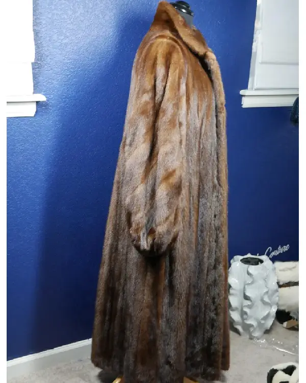Women Classic Full Length Mink Fur Coat For Sale