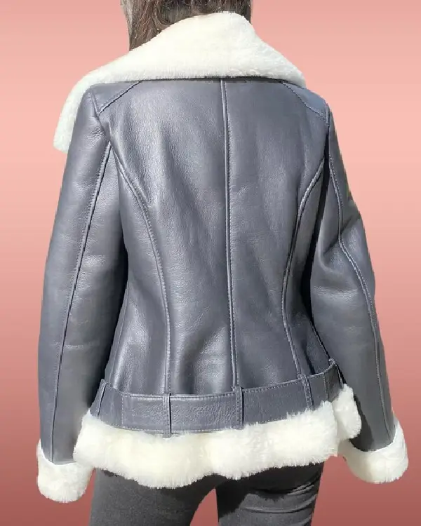 Women Lambskin Fur Leather Jacket