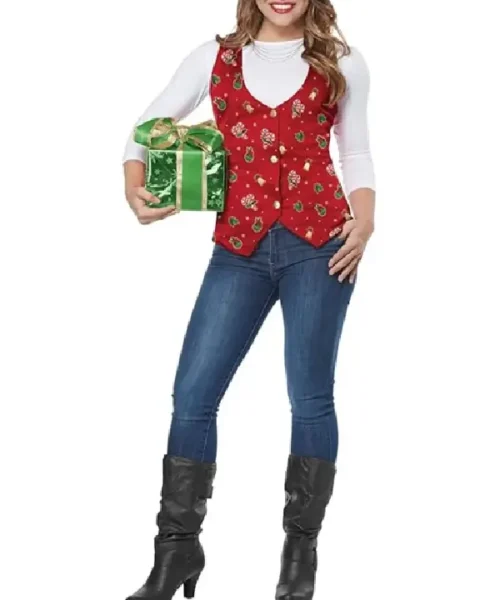 Women Red Christmas Holiday Vest