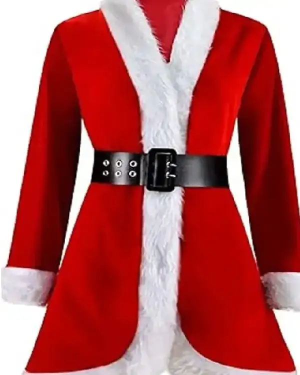 Women Red Santa Costume Coat