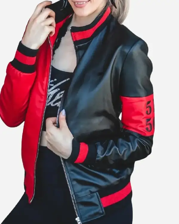 Women’s 51 50 Black & Red Leather Jacket