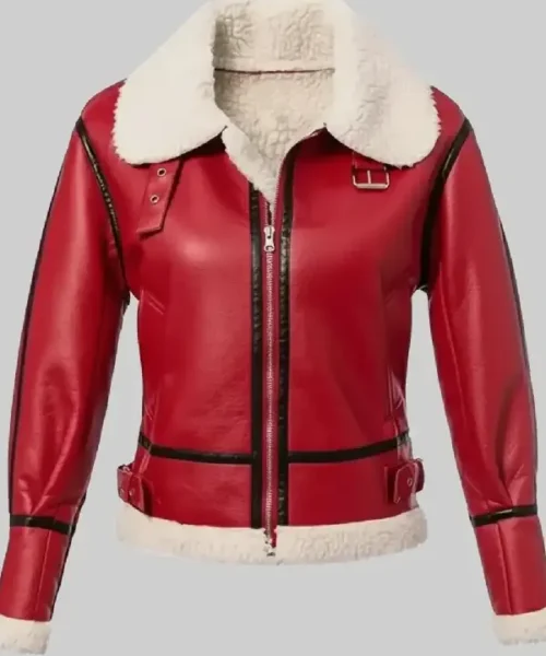 Womens Christmas Shearling Aviator Jacket