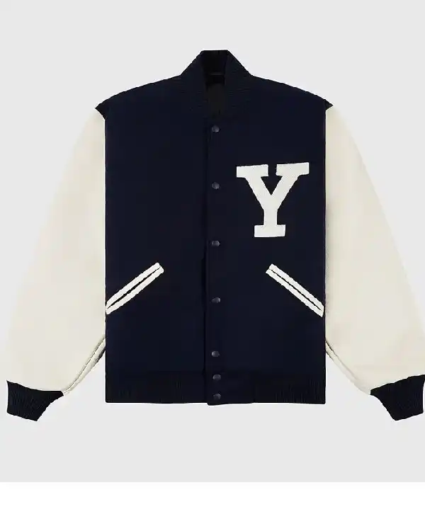 Yale University Navy and White Varsity Jacket