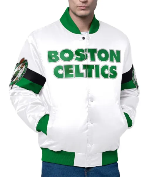 boston celtics triple option white jacket