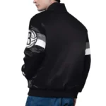 brooklyn nets triple option varsity satin jacket