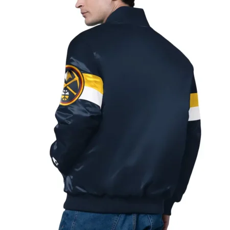 denver nuggets triple option varsity satin jacket