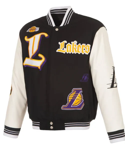 los angeles lakers gothic varsity jacket