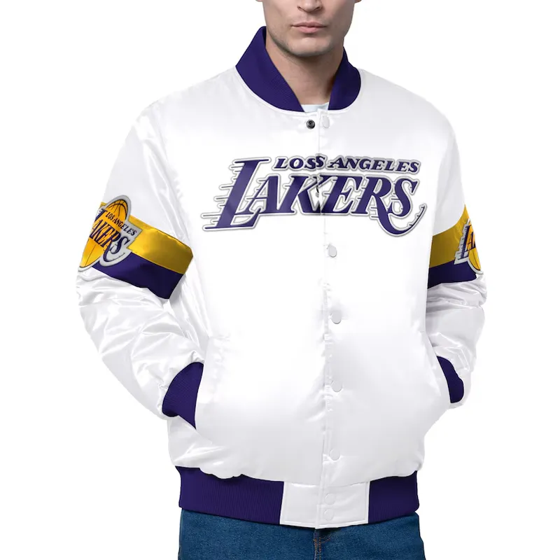 los angeles lakers triple option white jacket