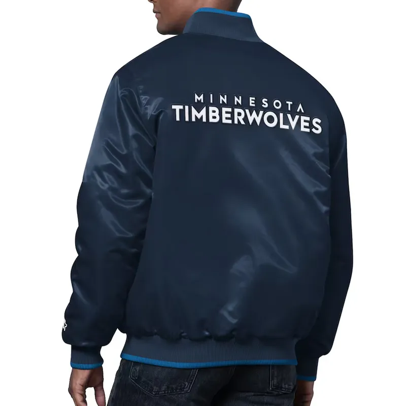 the ambassador minnesota timberwolves varsity satin jacket