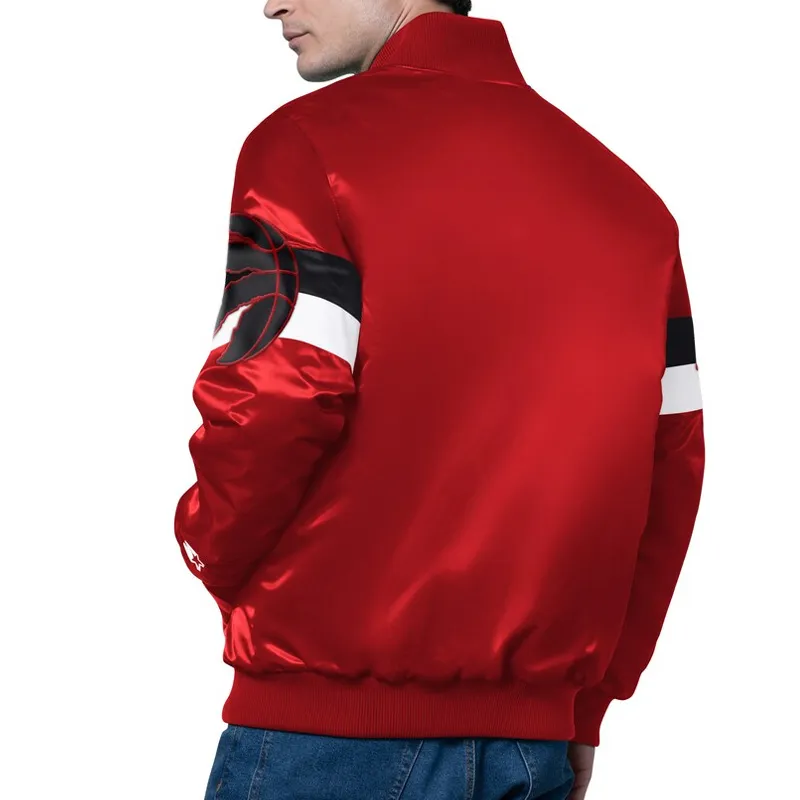toronto raptors triple option varsity satin jacket