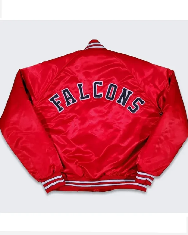 80s Atlanta Falcons Red Bomber Satin Jacket sale