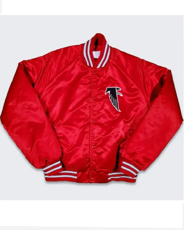 80s Atlanta Falcons Red Bomber Satin Jacket