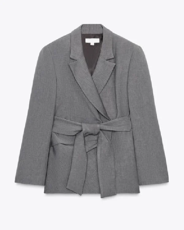 A Nossa Tarde 2025 Tânia Ribas de Oliveira Gray Belted Blazer Sale