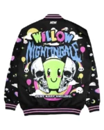 AEW 2025 Willow Nightingale Just Keep Smiling Blue and Black Varsity Jacket