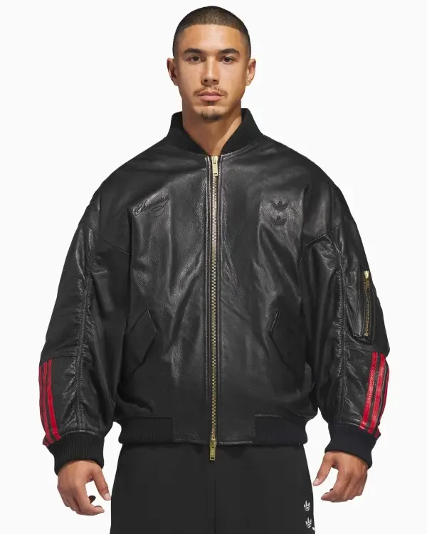 Adidas x Willy Chavarria Bomber Leather Jacket