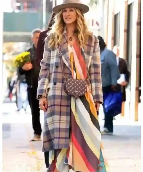And Just Like That S02 Carrie Bradshaw Plaid Coat
