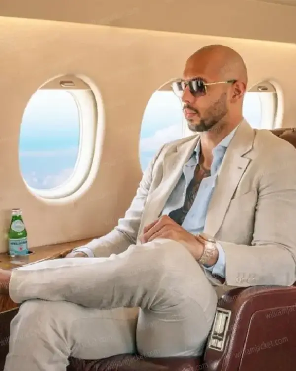 Andrew Tate Beige Suit