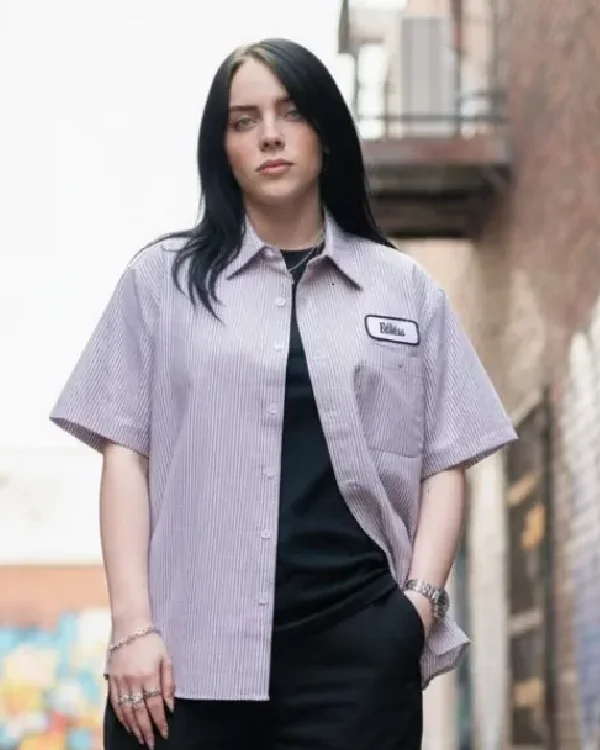 Billie Eilish SUAY x Billie Upcycled Striped Mechanic Shirt