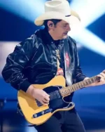 Brad Paisley A Grand Ole Opry Christmas 2025 Black Satin Bomber Jacket