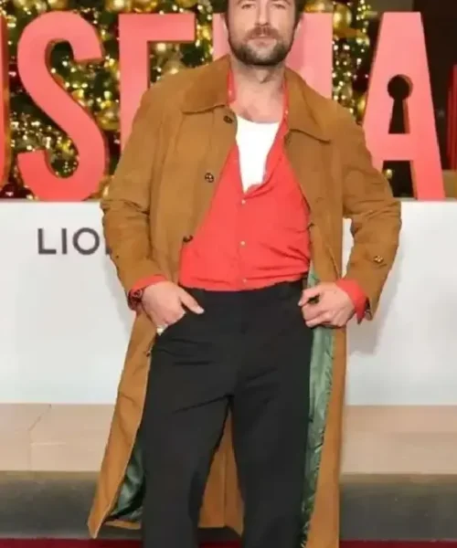 Brandon Sklenar The Housemaid New York Screening Brown Coat