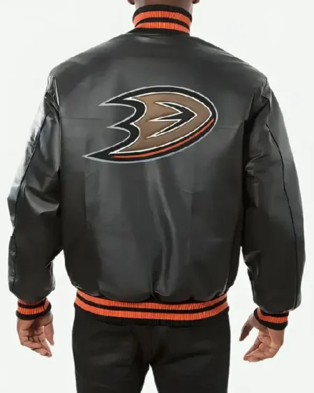 Buy Anaheim Ducks Black Full Leather Varsity Jacket