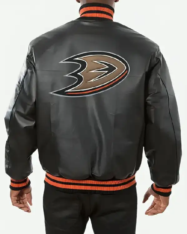 Buy Anaheim Ducks Black Full Leather Varsity Jacket