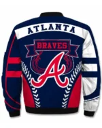Buy Atlanta Braves Blue and White Bomber Jacket For Sale