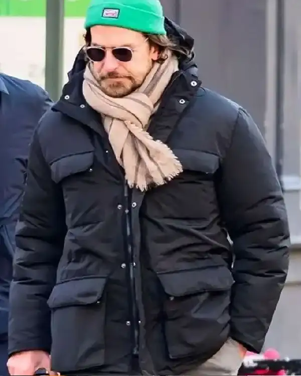 Buy Bradley Cooper Is This Thing On_ 2025 Balls Black Puffer Hooded Jacket