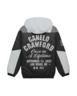 Buy Canelo Alvarez Vs Terrance Crawford Once In A Lifetime Black and Grey Windbreaker Hooded Jacket