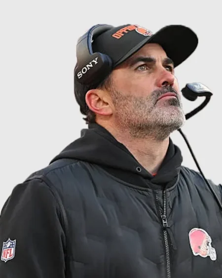 Buy Cleveland Browns Coach Kevin Stefanski Black Parachute Puffer Vest