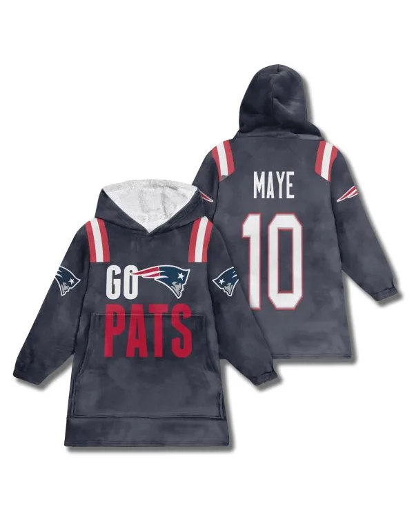 Buy Drake Maye Go Pats Unisex Blanket Hoodie 2025