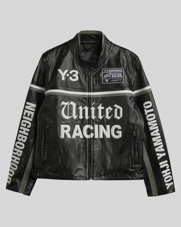 Buy Jude Bellingham 2025 Y-3 NBHD Black Leather Racer Jacket